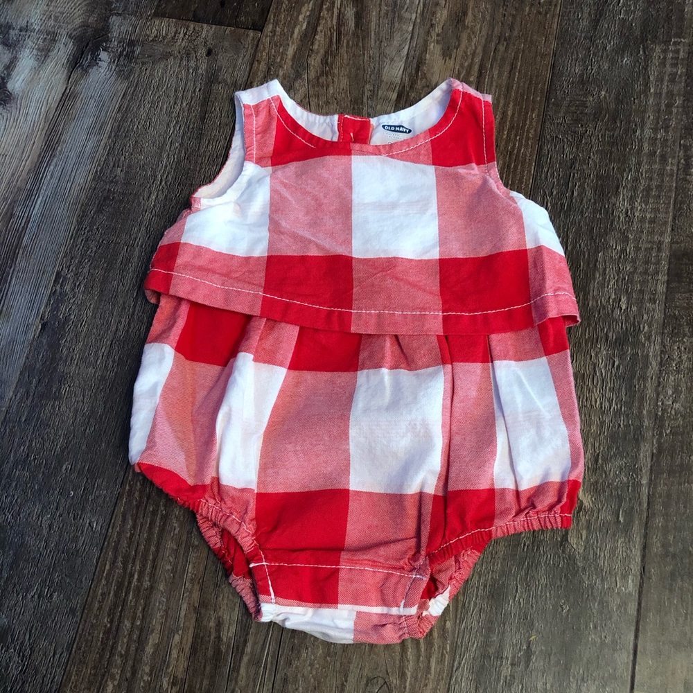 Old Navy Plaid Pattern Onesie 0-3mo